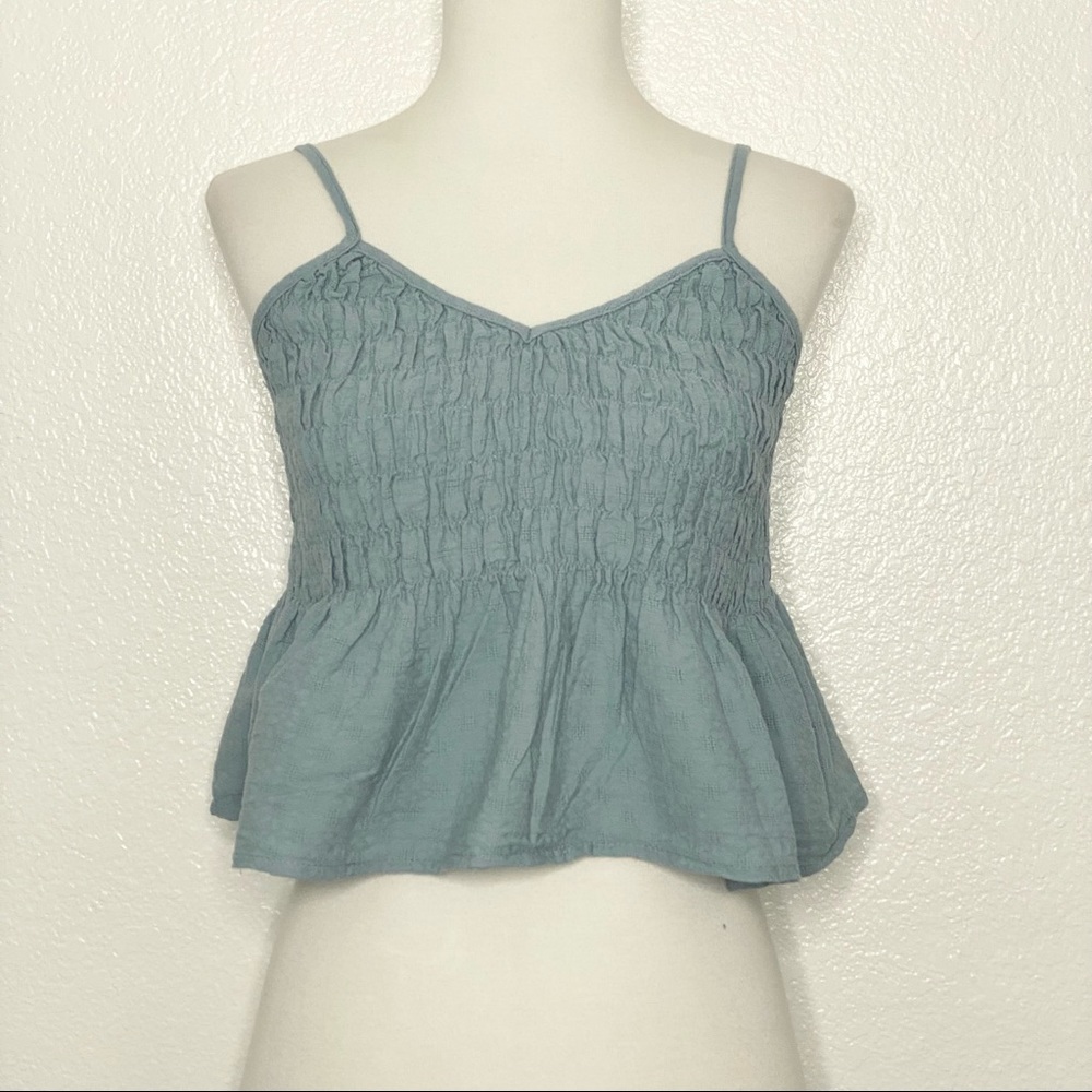 Light Blue Denim Color Crop Top